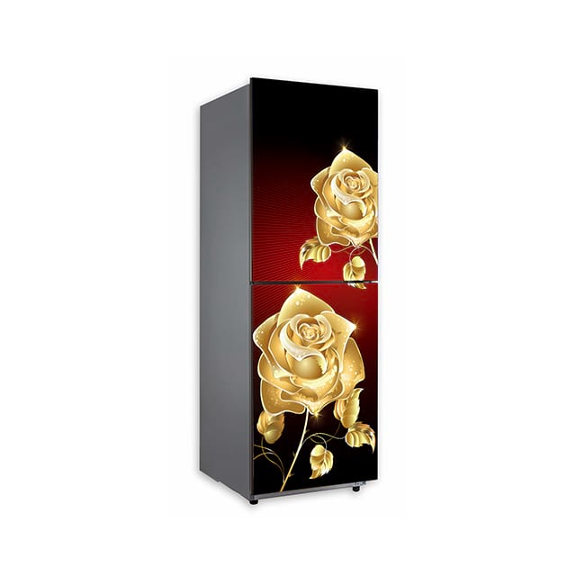 Golden Rose Flower Maroon UV-Druckglasscheibe für Kühlschrank 