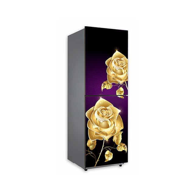 Golden Rose Flower Maroon UV-Druckglasscheibe für Kühlschrank 