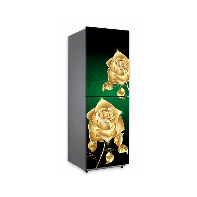 Golden Rose Flower Maroon UV-Druckglasscheibe für Kühlschrank 